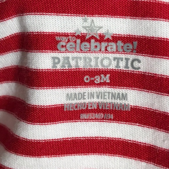 Patriotic Baby Girls Red, White & Blue Flutter Romper Size 0-3 Months - Picture 2 of 7